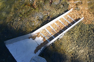 Home built hand fed gold sluice