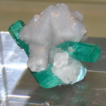 Emerald On Calcite matrix