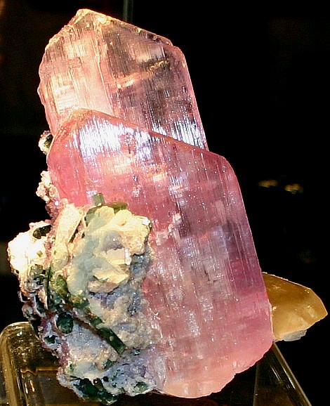Kunzite Mineral specimen with tourmaline