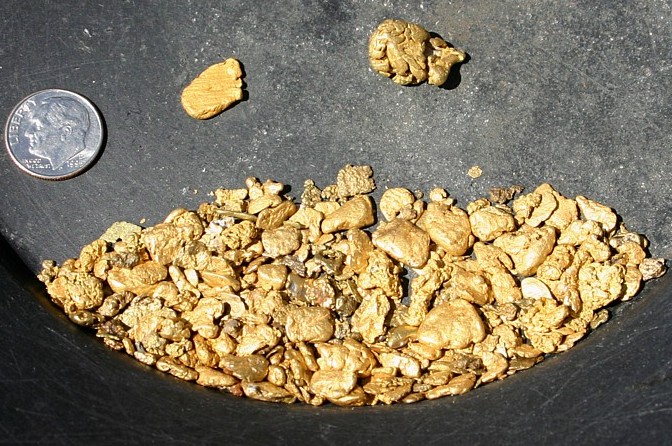 River rounded gold nuggets