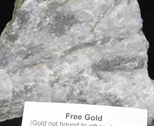 ... and visible metallic gold disbursed through the quartz vein gold ore